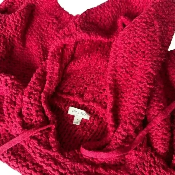 Anthropologie - Pilcro Sailcloth Hooded Sweater in Raspberry - Size Small - Picture 4 of 4